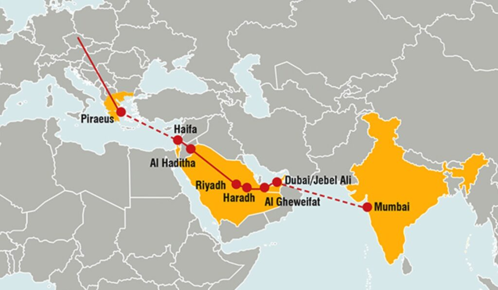 Map of the IMEC economic corridor