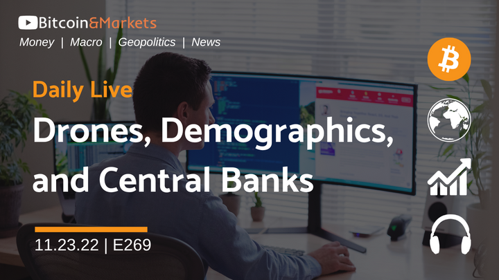 Drones, Demographics, and Central Banks - Daily Live 11.23.22 | E269